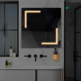 LED Spiegel Quadratisch | Wandschalter-Steuerung | Warmweißes Licht - Reyze Seria Salono Model 3